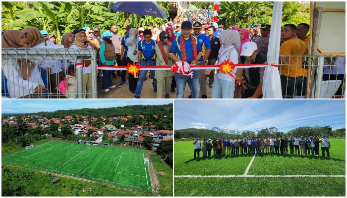 lapangan sepak bola Cisanggiri, Pj. Bupati Garut, Barnas Adjidin, fasilitas olahraga Garut, pembangunan olahraga, rumput sintetis, APBD Garut, Kecamatan Cibalong, Dispora Garut, semangat olahraga  
