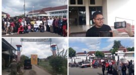 Warga kelurahan sukalaksana kecamatan Bungursari gelar aksi damai meminta perbaikan jalan || dok : mediatamanews.id