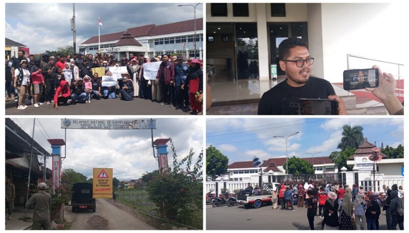 Warga kelurahan sukalaksana kecamatan Bungursari gelar aksi damai meminta perbaikan jalan || dok : mediatamanews.id